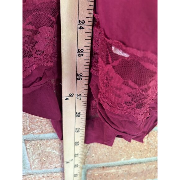 Free People Intimately Burgundy Lace-Trimmed Flowy Tank Top Womens S - Picture 8 of 9